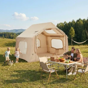 inflatable Camping Tent for 4-6 Adults Shelter with Hand Pump Quick Setup, Weather-Resistant
