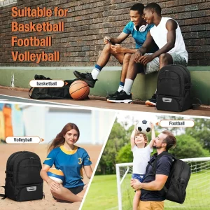 Basketball Equipment Bag with Ball and Shoe Compartment